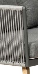 Primrose Living 4 Seater Luxury Lifestyle Rattan Rope Detail Garden Sofa Chair Set with Coffee Table in Beige - thumbnail 5