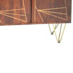 Wyld Haus Bandung Large Sideboard Dark Mango Wood with Gold Inlay 3 Doors in Brown - thumbnail 4