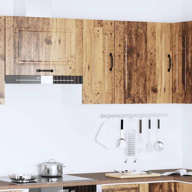 Berkfield Home Kitchen Wall Cabinet Kalmar Old Wood Engineered Wood in Brown - image 1