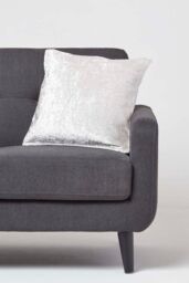 Homescapes Luxury Crushed Velvet Cushion Cover in Light Beige - Size: 45 cm x 45 cm - thumbnail 2