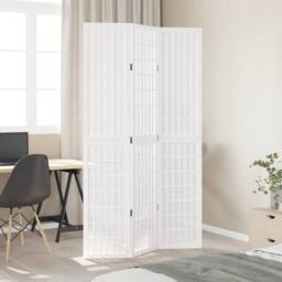 Berkfield Home Room Divider 3 Panels White Solid Wood Paulownia - thumbnail 3
