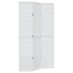 Berkfield Home Room Divider 3 Panels White Solid Wood Paulownia