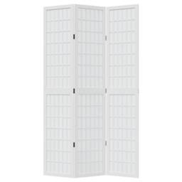 Berkfield Home Room Divider 3 Panels White Solid Wood Paulownia - thumbnail 4