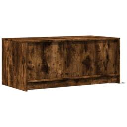Berkfield Home Coffee Table with LED Lights Smoked Oak Engineered Wood in Brown - thumbnail 8