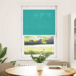 Berkfield Home Pleated Blind Petrol Green 75x150 cm Fabric Width 74.4 cm Polyester in Teal