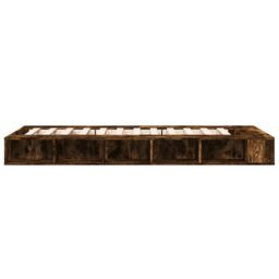 Berkfield Home Bed Frame without Mattress Smoked Oak 75x190 cm Small Single in Brown - thumbnail 5