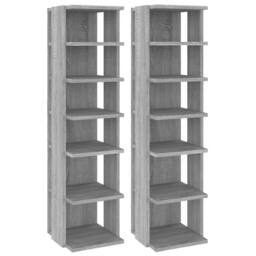 Berkfield Home Shoe Racks 2 pcs Grey Sonoma 27.5x27x102 cm Engineered Wood - thumbnail 1