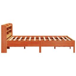 Berkfield Home Bed Frame without Mattress Wax Brown 135x190 cm Double Solid Wood Pine - thumbnail 5