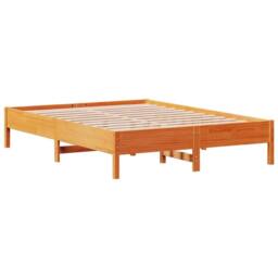 Berkfield Home Bed Frame without Mattress Wax Brown 135x190 cm Double Solid Wood Pine - thumbnail 7