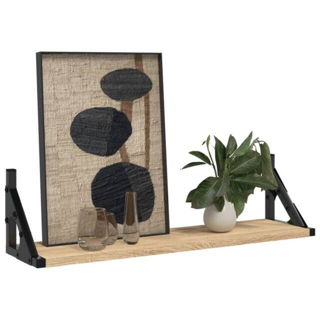 Berkfield Home Beautiful Wall Shelves 2 pcs Sonoma Oak 60x15x15.5 cm in Light Brown - image 1