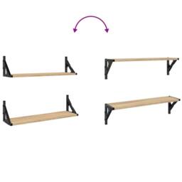 Berkfield Home Beautiful Wall Shelves 2 pcs Sonoma Oak 60x15x15.5 cm in Light Brown - thumbnail 8