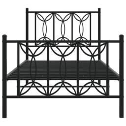 Berkfield Home Metal Bed Frame without Mattress with Footboard Black 75x190cm - Size: 75x190 cm - thumbnail 4