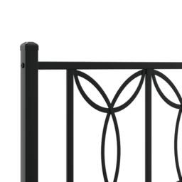 Berkfield Home Metal Bed Frame without Mattress with Footboard Black 75x190cm - Size: 75x190 cm - thumbnail 7