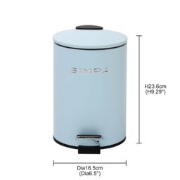 simpa 3L Slim Soft-Closing Pedal Dustbin in Light Blue - thumbnail 5