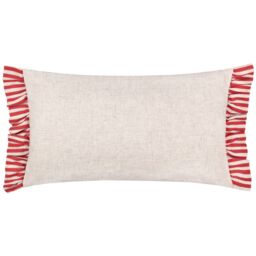 Wylder Tropics Okara Leopards Printed Ruffle Cushion in Red - Size: 30 cm x 50 cm - thumbnail 2