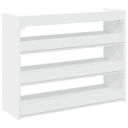 Berkfield Home Shoe Rack White 80x25x62 cm Engineered Wood - Size: 80 x 25 x 62 cm - thumbnail 6