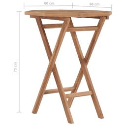 Berkfield Home Durable Folding Garden Table 60x60x75 cm Solid Teak Wood in Brown - Size: 60 x 60 x 75 cm - thumbnail 7