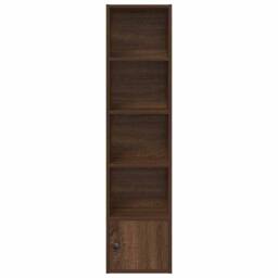Berkfield Home Bookcase Brown Oak 31x24x127 cm Engineered Wood - Size: 31 x 24 x 127 cm - thumbnail 4