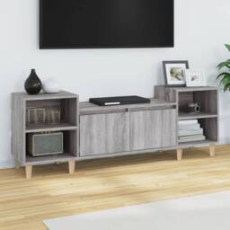 Berkfield Home TV Cabinet Grey Sonoma 160x35x55 cm Engineered Wood - Size: 160 x 35 x 55 cm - thumbnail 2