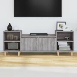Berkfield Home TV Cabinet Grey Sonoma 160x35x55 cm Engineered Wood - Size: 160 x 35 x 55 cm - thumbnail 4