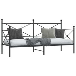 Berkfield Home Day Bed without Mattress Black 80x200 cm Steel - thumbnail 4
