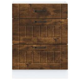 Berkfield Home Kitchen Base Cabinet Lucca Smoked Oak Engineered Wood in Brown - thumbnail 4