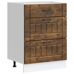 Berkfield Home Kitchen Base Cabinet Lucca Smoked Oak Engineered Wood in Brown - thumbnail 2