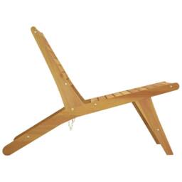 Berkfield Home Garden Chair with Footrest Solid Wood Teak in Brown - thumbnail 8
