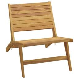 Berkfield Home Garden Chair with Footrest Solid Wood Teak in Brown - thumbnail 6