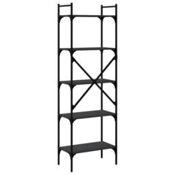 Berkfield Home Decorative Bookcase 5-Tier Black 56x31.5x174 cm Engineered Wood - thumbnail 6