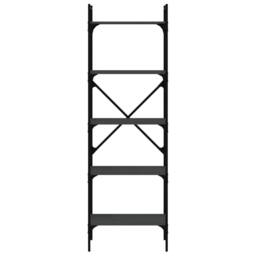 Berkfield Home Decorative Bookcase 5-Tier Black 56x31.5x174 cm Engineered Wood - thumbnail 4