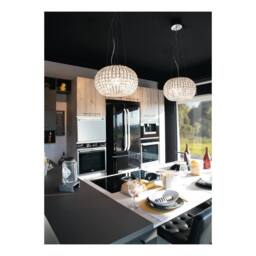Netlighting CONCERT 5 Light Pendant Ceiling Light Chrome K9 Crystals 45x28cm in Grey - Size: 45x28 cm - thumbnail 2