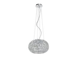 Netlighting CONCERT 5 Light Pendant Ceiling Light Chrome K9 Crystals 45x28cm in Grey - Size: 45x28 cm - thumbnail 1