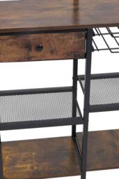Living and Home Coffee Station with Drawer in Brown - thumbnail 5