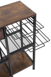 Living and Home Coffee Station with Drawer in Brown - thumbnail 6