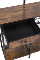 Living and Home Coffee Station with Drawer in Brown - thumbnail 9