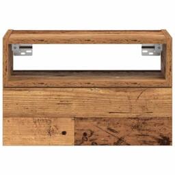 Berkfield Home Durable Wall-mounted Bedside Cabinet Old Wood 45x26x28.5 cm in Brown - thumbnail 4
