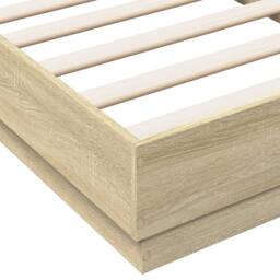 Berkfield Home Bed Frame without Mattress with LED Lights Sonoma Oak 90x190 cm Single in Brown - thumbnail 9