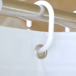 NESTLUNE Plain PEVA Shower Curtains Waterproof Bathroom Curtain in White - Size: 100 cm width x 210 cm drop - thumbnail 6