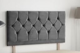 Somnior Ziggy Plush Velvet Memory Foam 4 Drawer Divan Bed with Upholstered Headboard in Charcoal - Size: Double - thumbnail 5