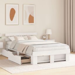 Berkfield Home with Drawer with Headboard with Storage White 120 x 200 cm Wood - thumbnail 5