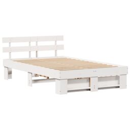Berkfield Home with Drawer with Headboard with Storage White 120 x 200 cm Wood - thumbnail 7