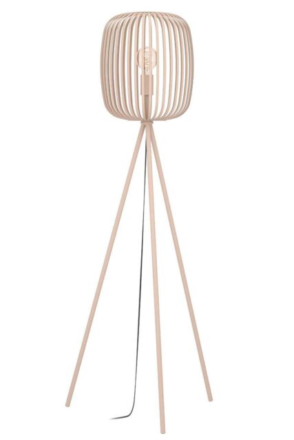 Eglo Romazzina Contemporary Caged Tripod Floor Lamp in Light Sand - image 1