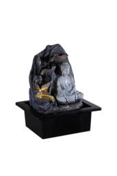Garden Sanctuary Tabletop Buddha Decor Indoor Water Fountain in Grey - thumbnail 5