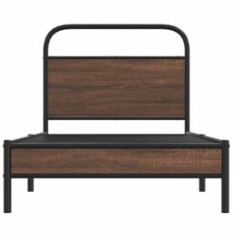 Berkfield Home Bed Frame without Mattress 100x200 cm Brown Oak Engineered Wood - thumbnail 5