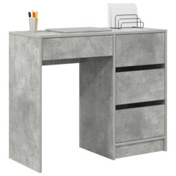 Berkfield Home Grey Writing Desk Concrete grey Concrete Standard Storage - thumbnail 3