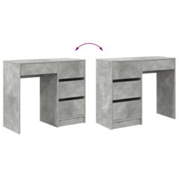 Berkfield Home Grey Writing Desk Concrete grey Concrete Standard Storage - thumbnail 9