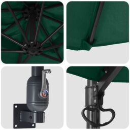 Berkfield Home Large Green Patio Umbrella Metal, Polyester Large Tiltable - thumbnail 7
