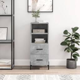 Berkfield Home Sideboard Concrete Grey 34.5x34x90 cm Engineered Wood - thumbnail 2