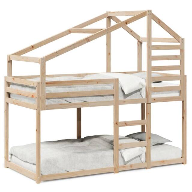 Berkfield Home Bunk Bed without Mattress 80x200 cm Solid Wood Pine in Light Brown - image 1